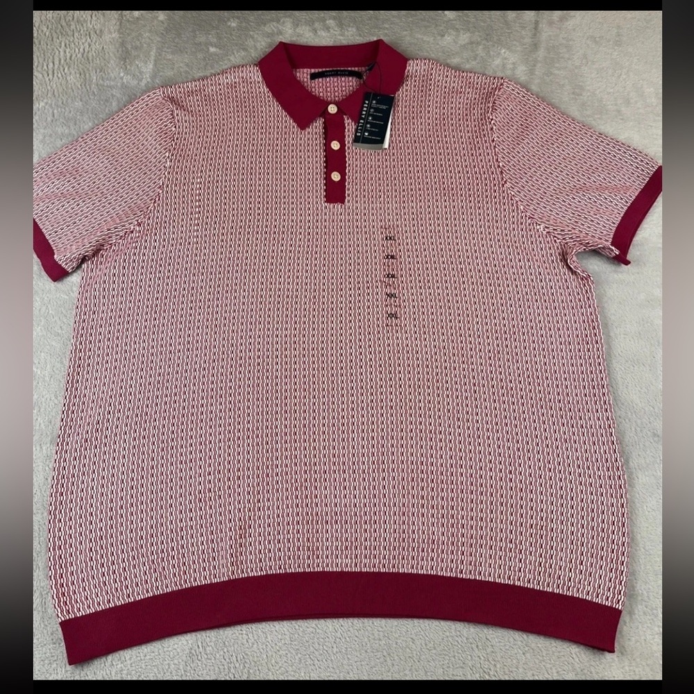 Perry Ellis Mens short sleeve Sangria Red polo shirt size XXL